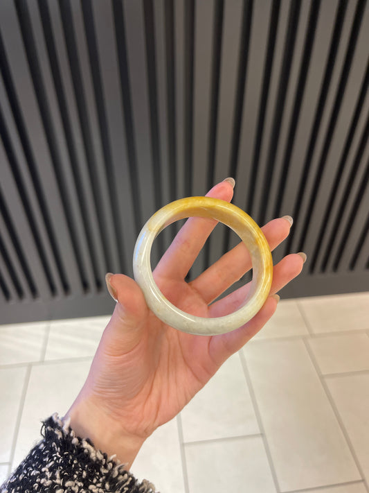 53.9mm Yellow Burmese Jadeite Bangle Grade A