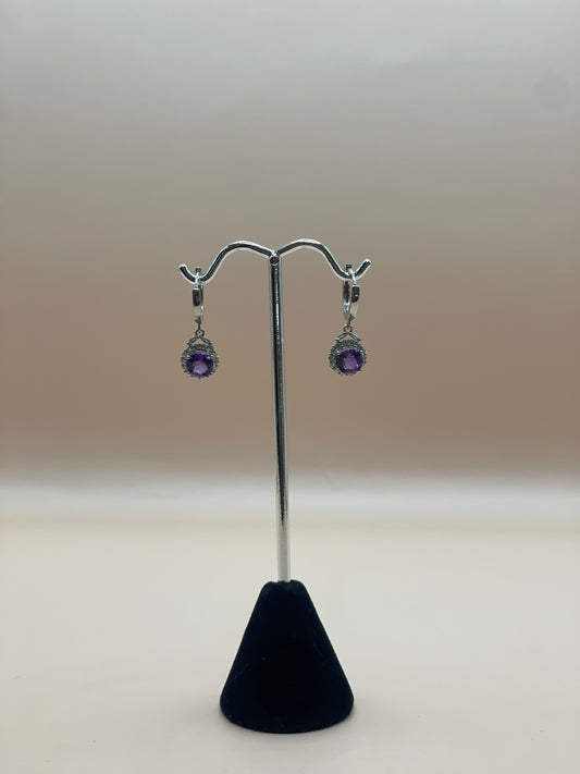 Amethyst sterling earrings