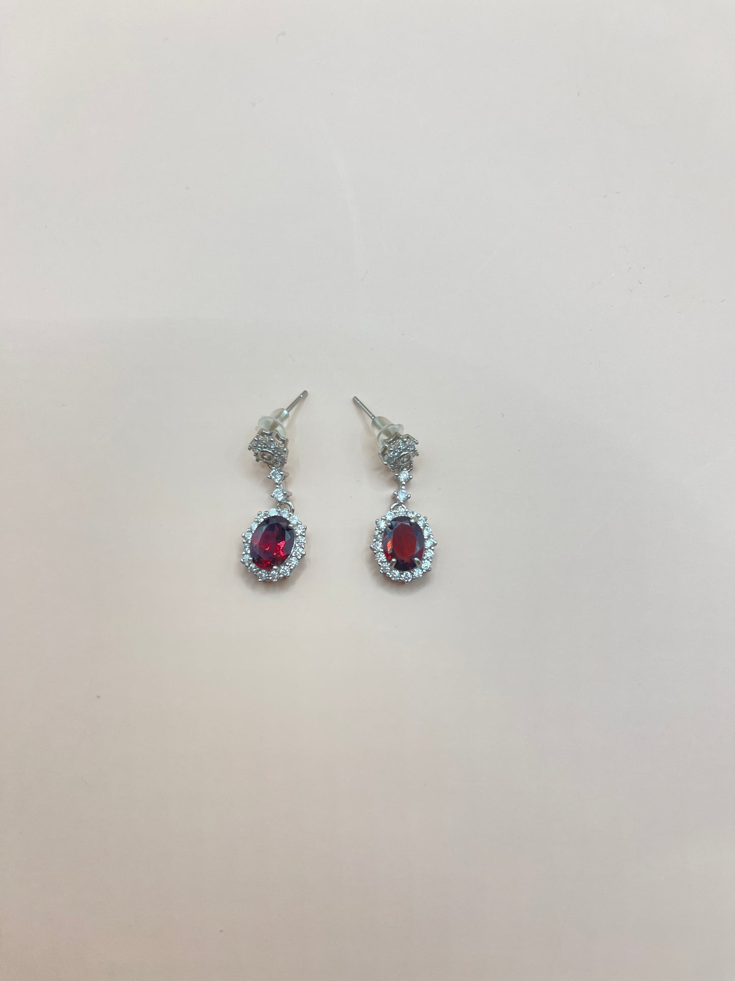 Garnet sterling earrings