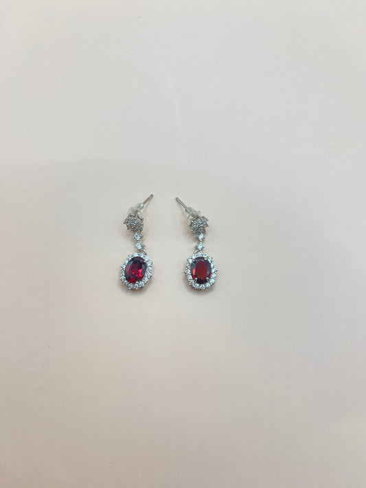 Garnet sterling earrings