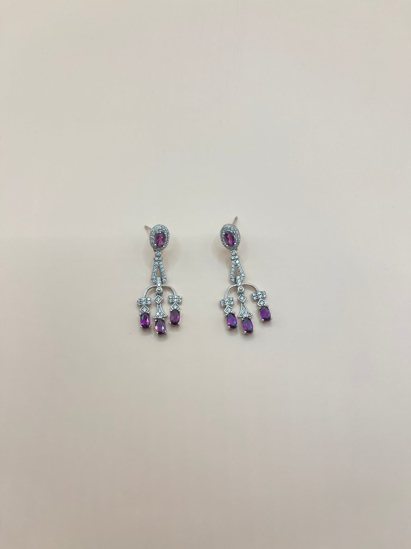 Garnet sterling earrings