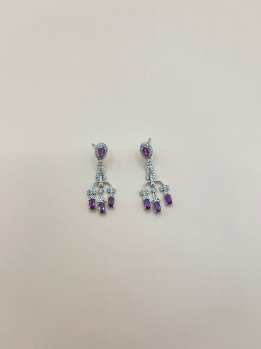 Garnet sterling earrings