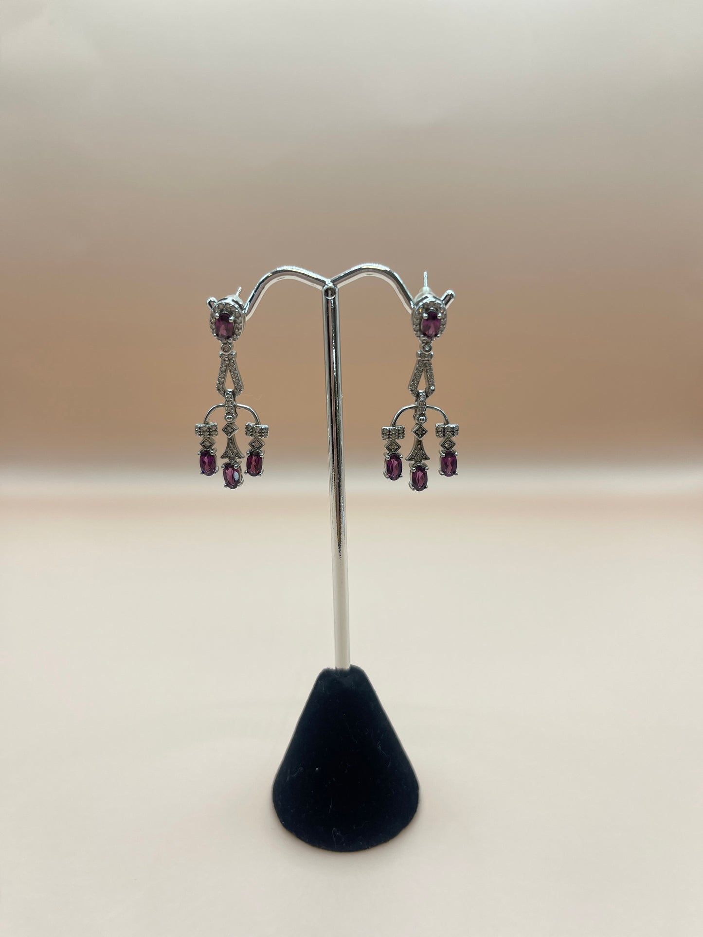 Garnet sterling earrings
